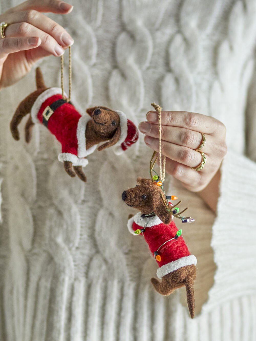Monty Ornament, Brown, Wool - Image 3