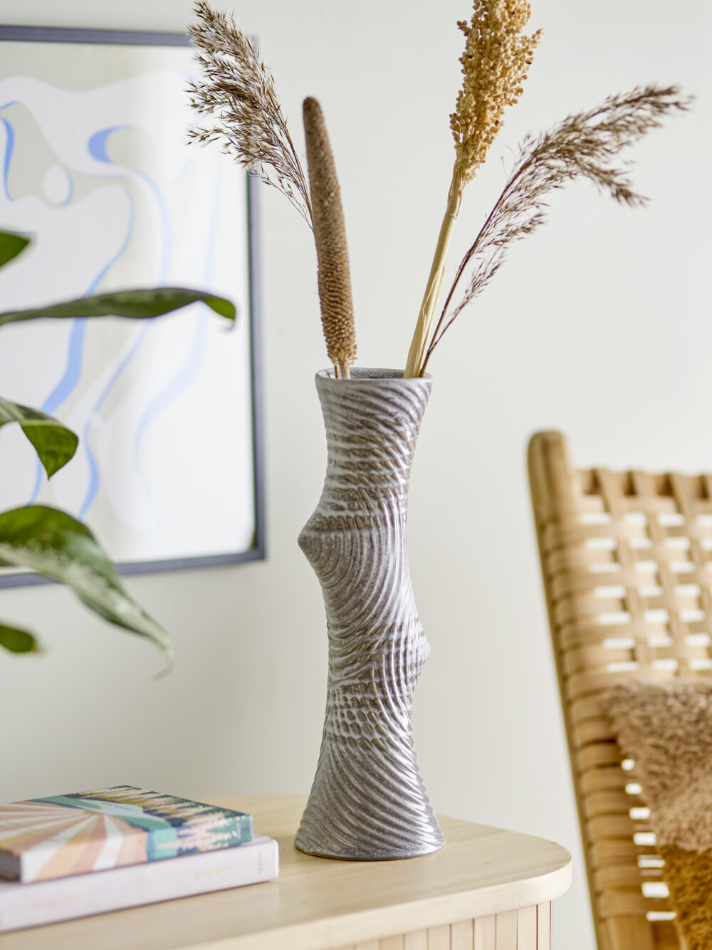 Raheem Vase, Grey, Stoneware - Image 2