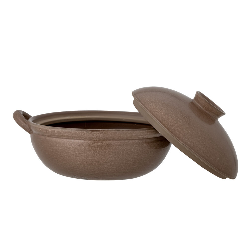 Jinnie Oven Dish w/Lid, Brown, Stoneware - Image 4
