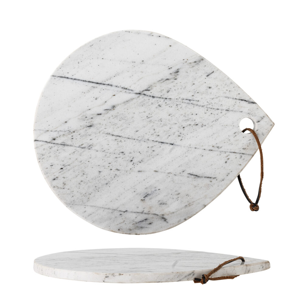 Maiko Cutting Board, White, Marble