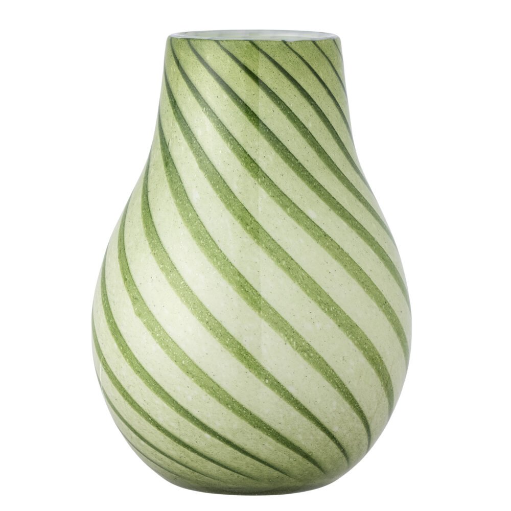 Leona Vase, Green, Glass
