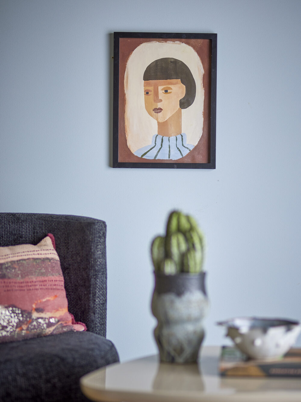 Amanda Illustration w/ Frame, Brown, Firwood - Image 3