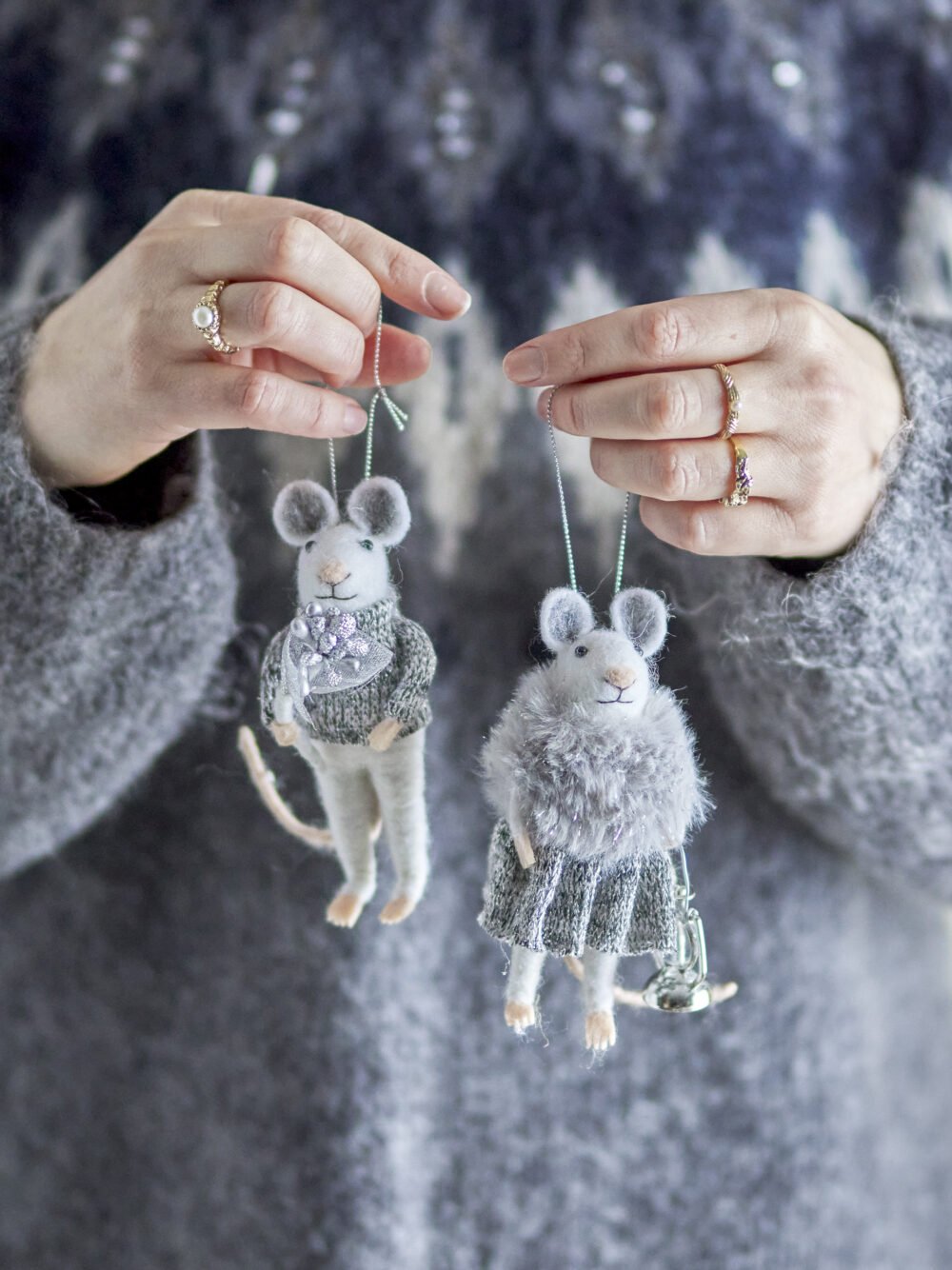 Peo Ornament, Grey, Wool - Image 3