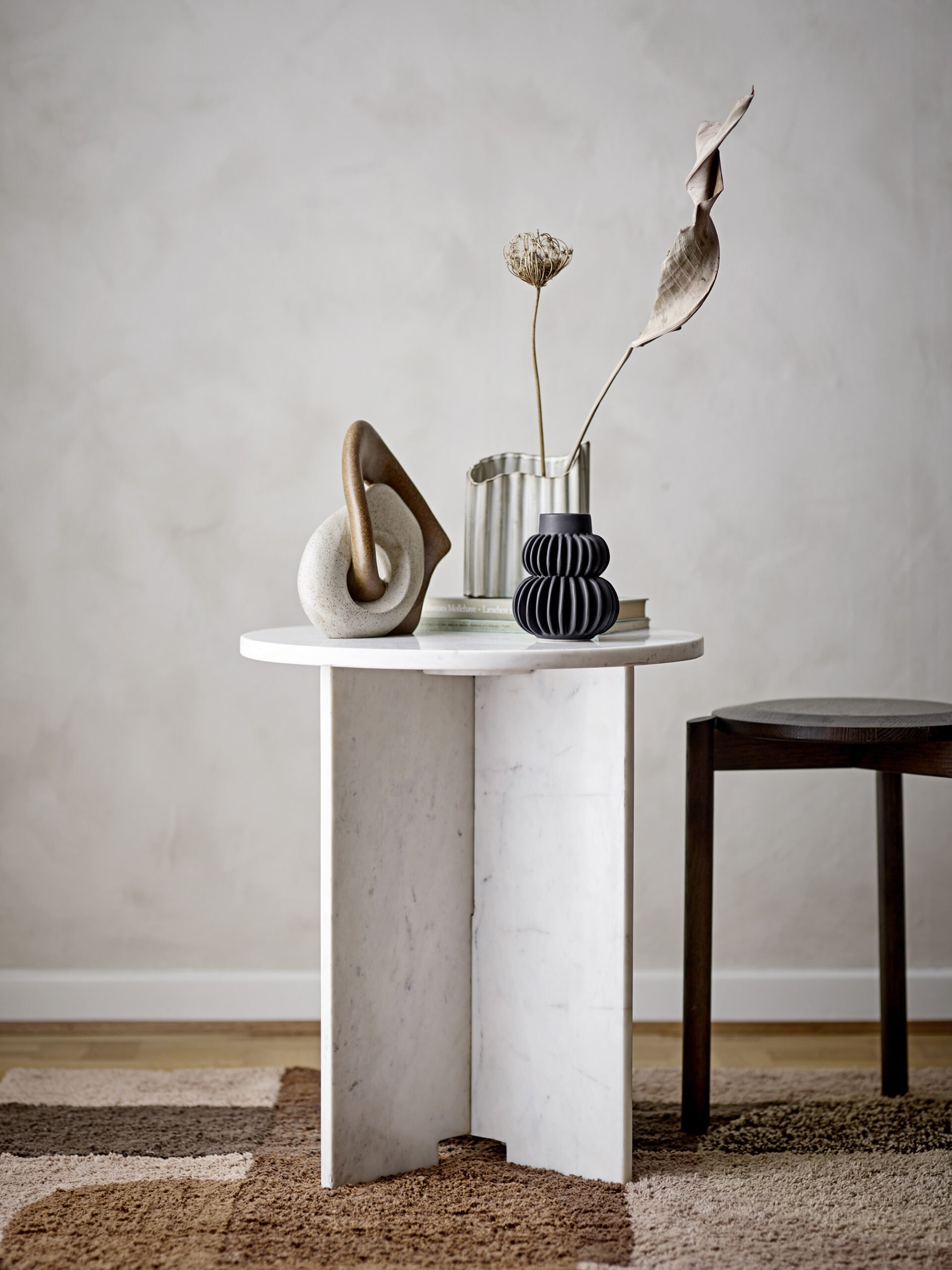 Jasmia Side Table, White, Marble - Image 4