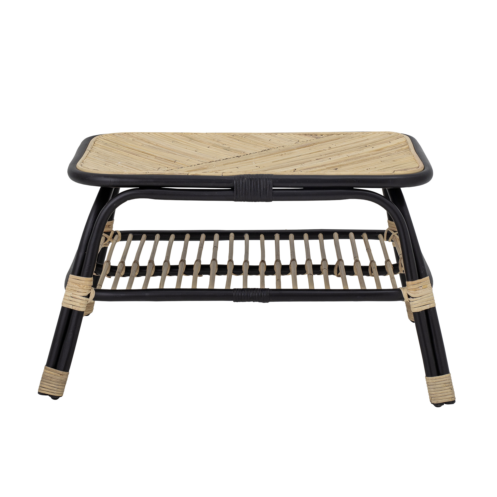 Loue Coffee Table, Black, Rattan