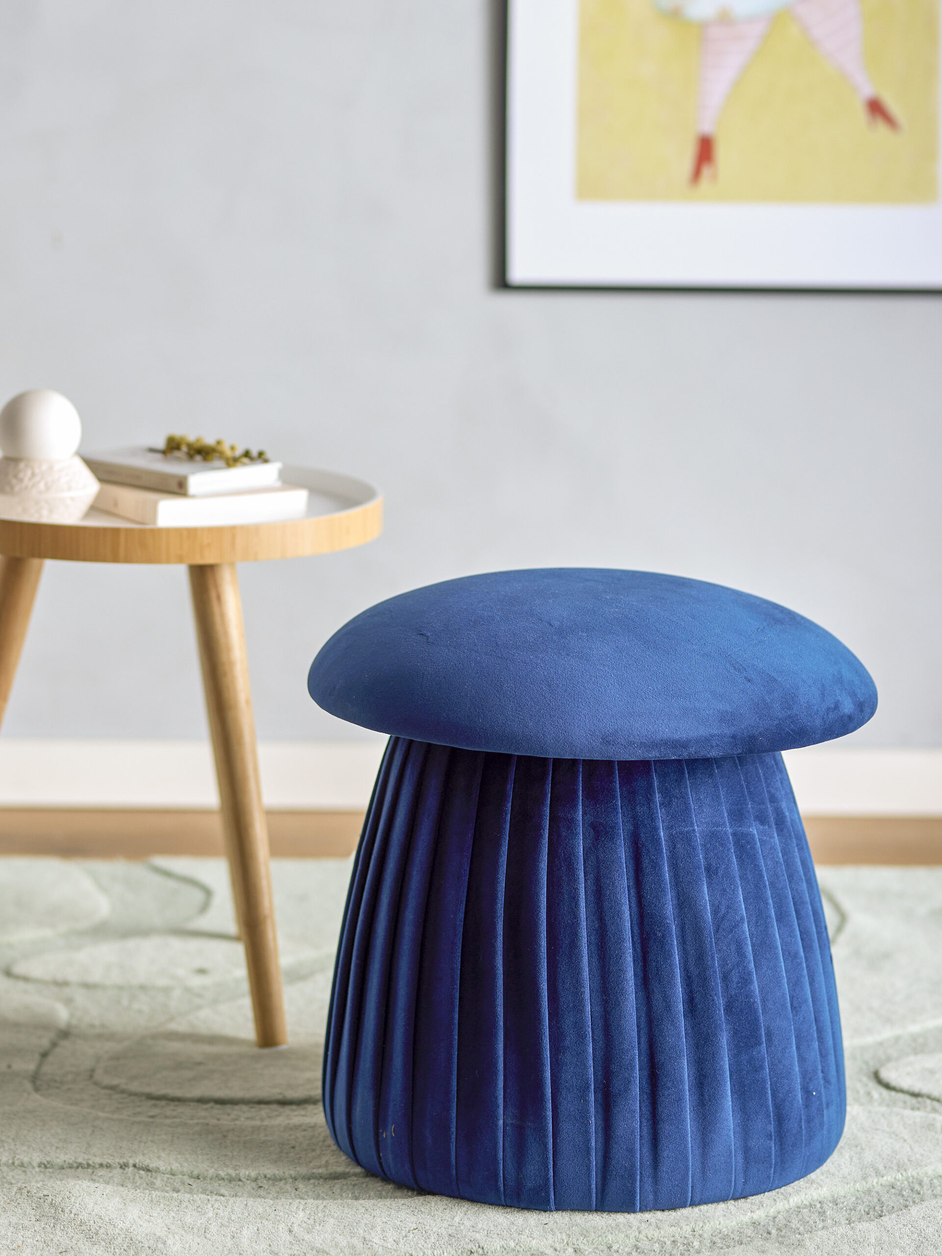 Roberta Pouf, Blue, Recycled Polyester - Image 3