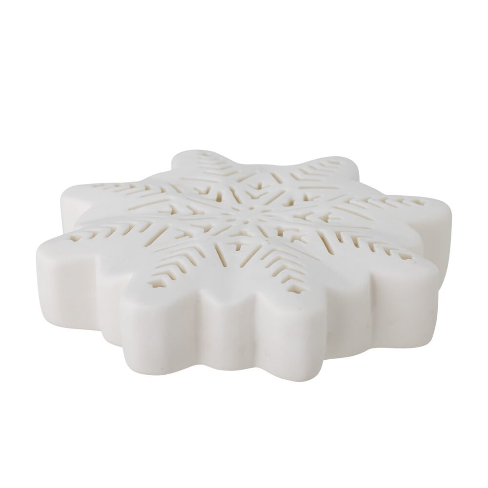 Flake Deco w/Light, White, Stoneware