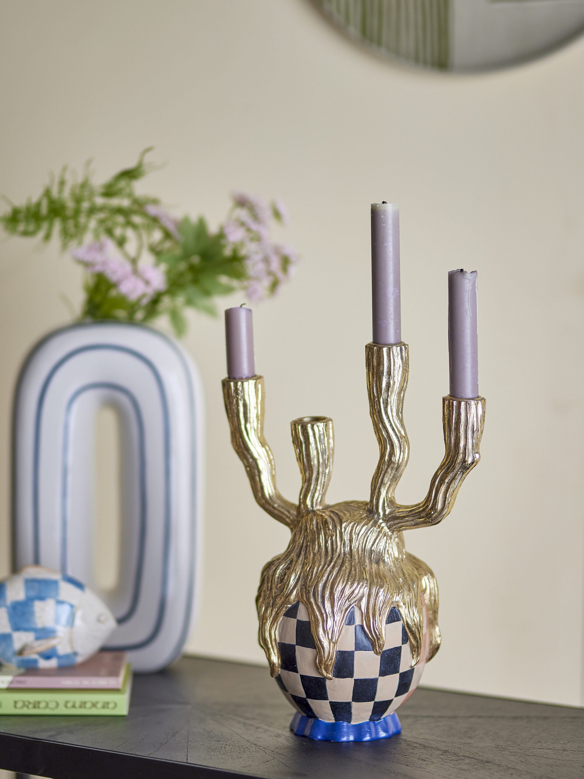 Medusa Candle Holder, Gold, Polyresin - Image 5