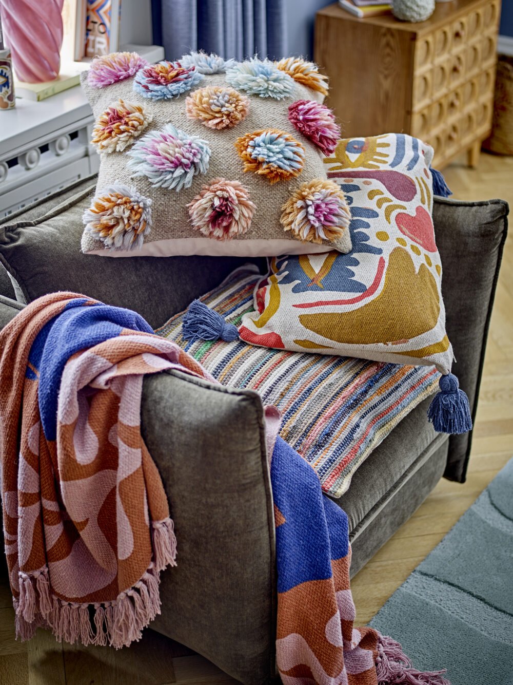 Atle Throw, Brown, Recycled Cotton - Image 4
