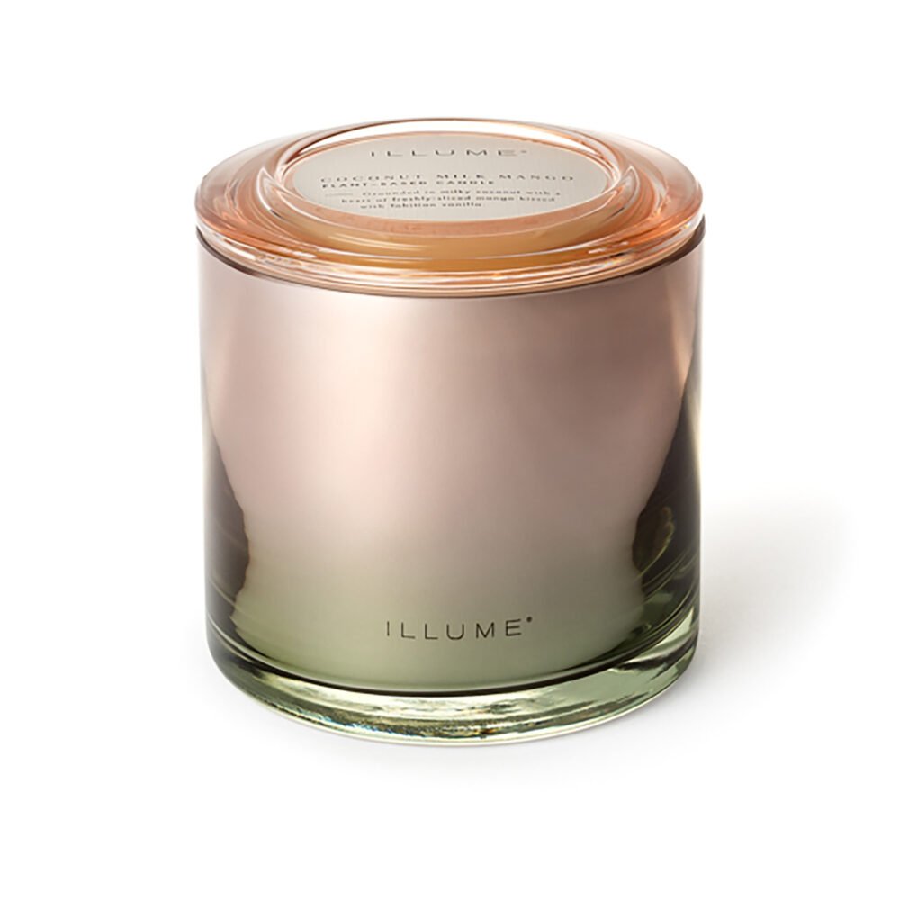 Coconut Milk Mango Statement Glass Candle, Rose,