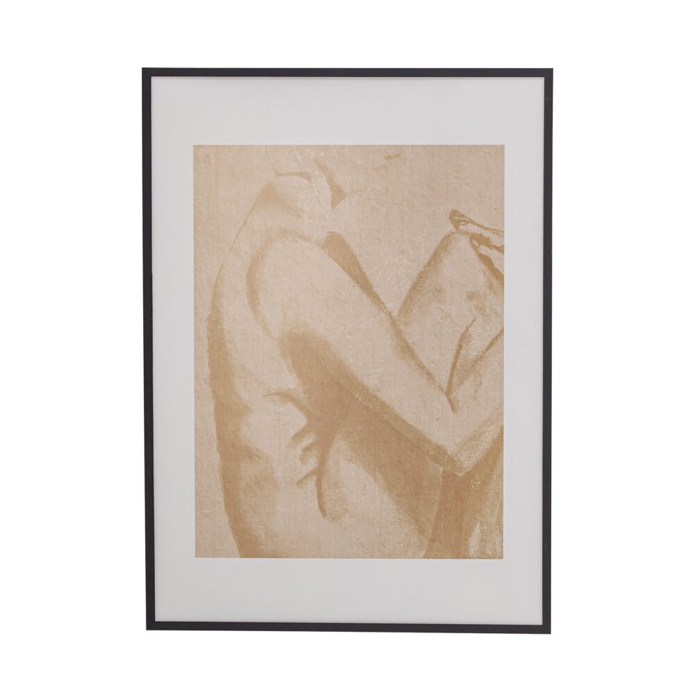 Marionn Illustration w/ Frame, Black, Pine