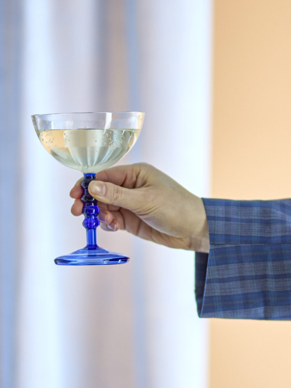 Noemi Cocktail Glass, Blue, Glass - Image 3
