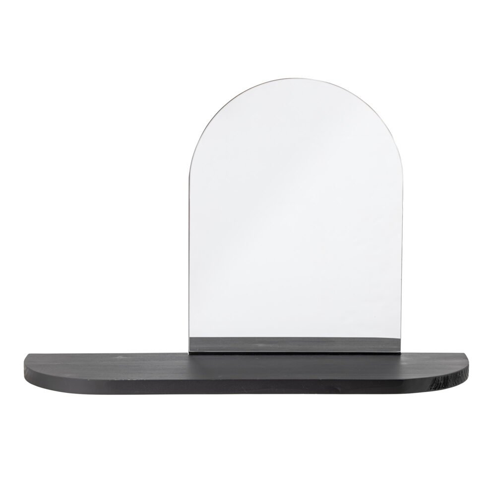 Annlie Mirror w/Shelf, Black, MDF