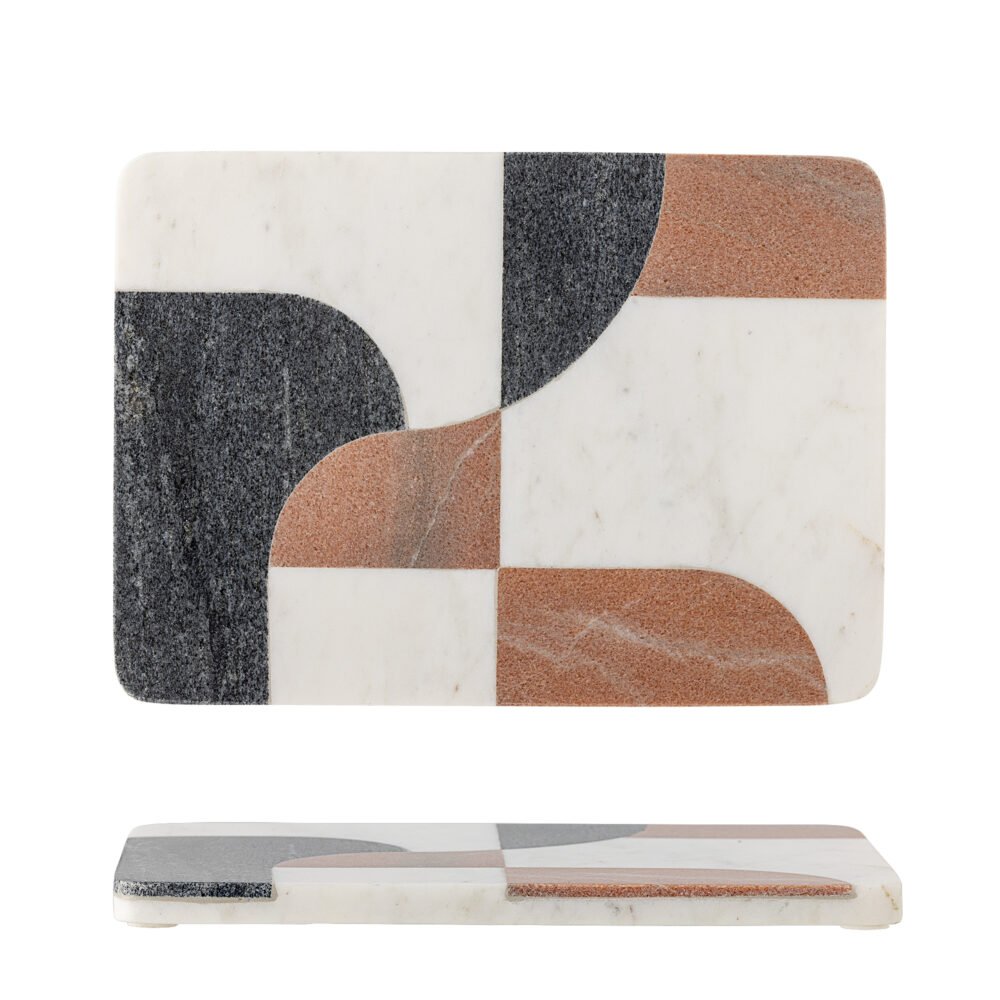 Jazzi Cutting Board, White, Marble