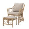 Belluce Lounge Chair w/Stool, Nature, Polyrattan