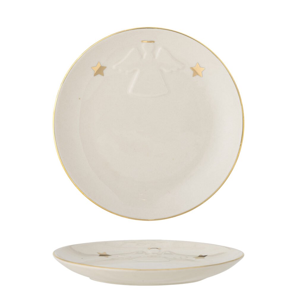 Starry Plate, White, Stoneware