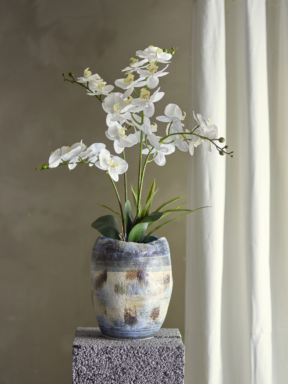 Orchid Plant, Green, Artificial Flowers - Image 2