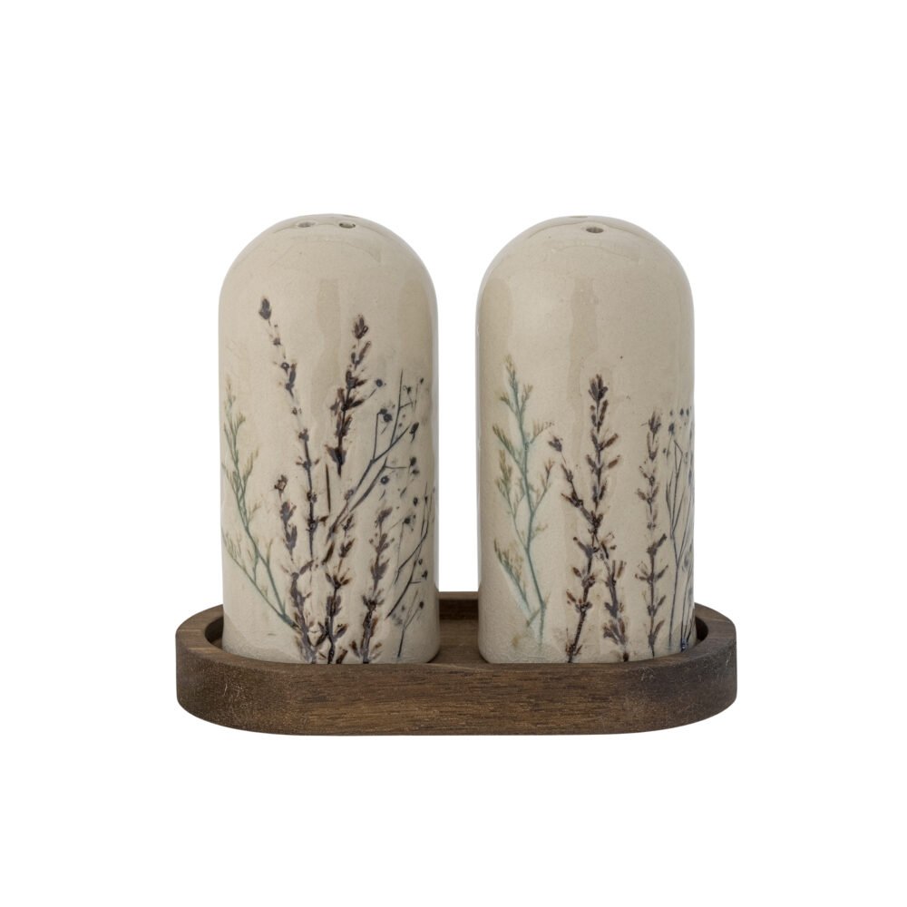Bea Salt & Pepper Shaker Set, Nature, Stoneware