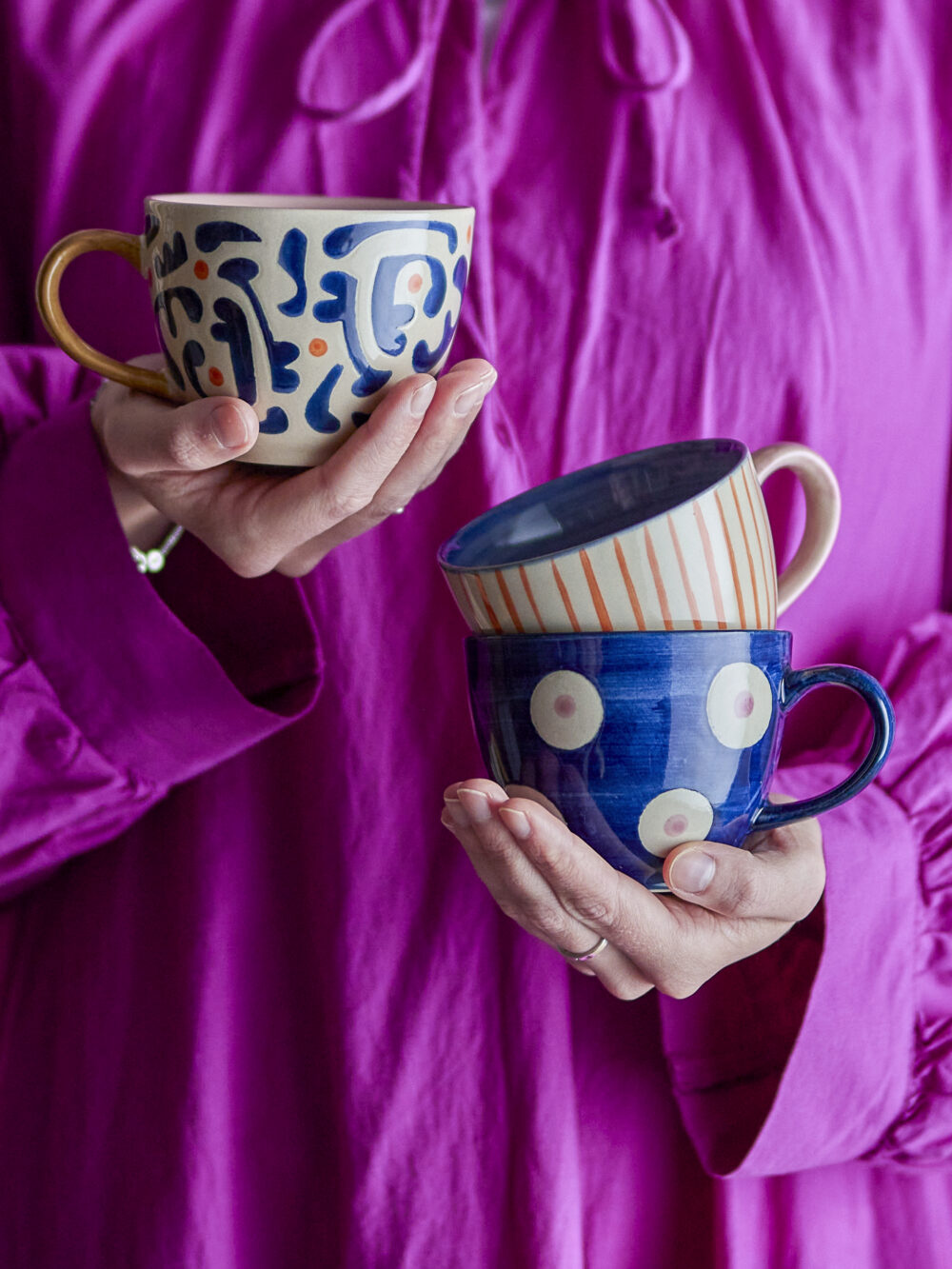 Eviaya Cup, Blue, Stoneware - Image 3