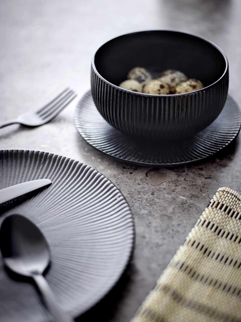 Mendo Placemat, Black, Bamboo - Image 4