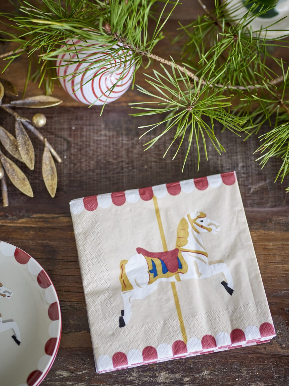 Merry-go-round Napkin, Nature, FSC® Mix, Paper - Image 4