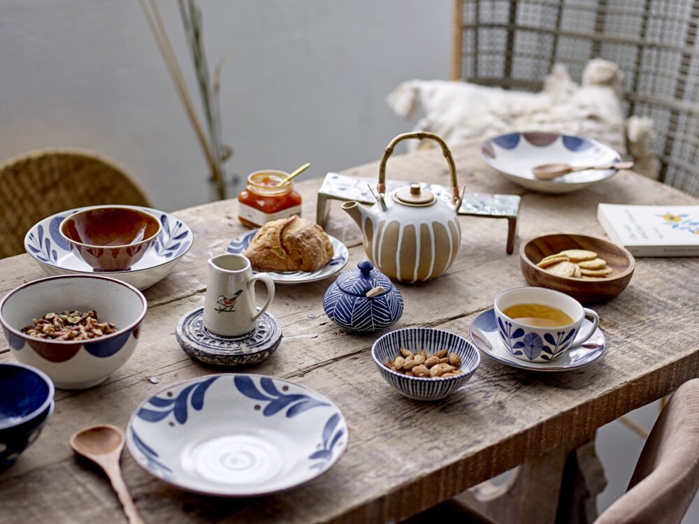 Camellia Plate Deep, Blue, Porcelain - Image 3