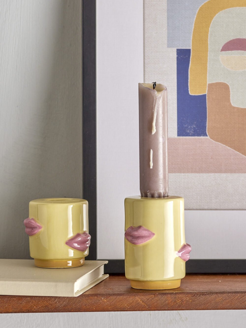 Sassy Candle Holder, Yellow, Stoneware - Image 5