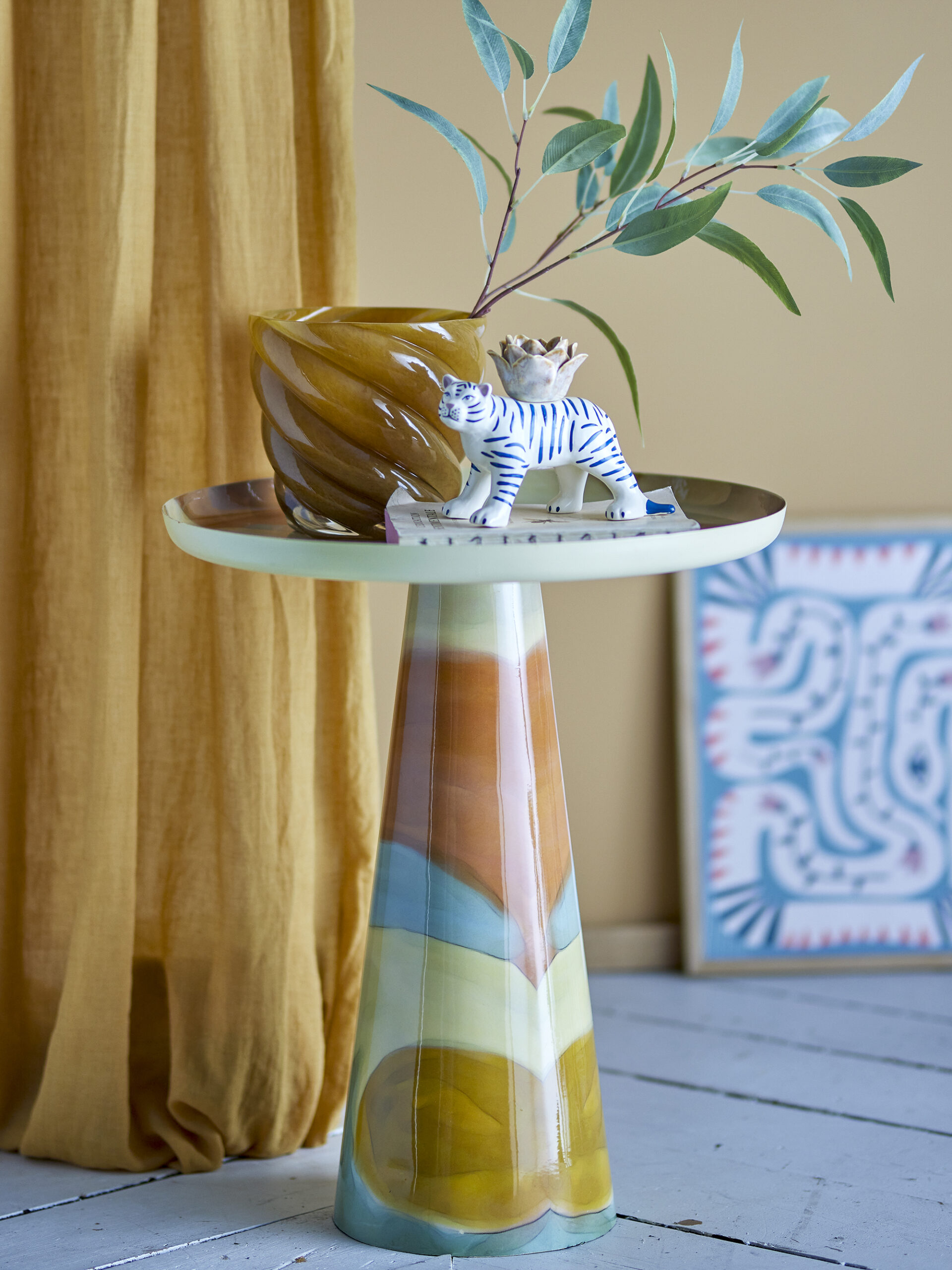 Brooke Side Table, Yellow, Metal - Image 4
