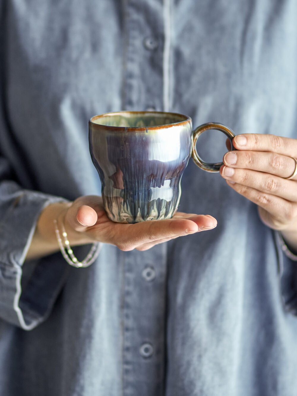 Nigel Cup, Blue, Stoneware - Image 4