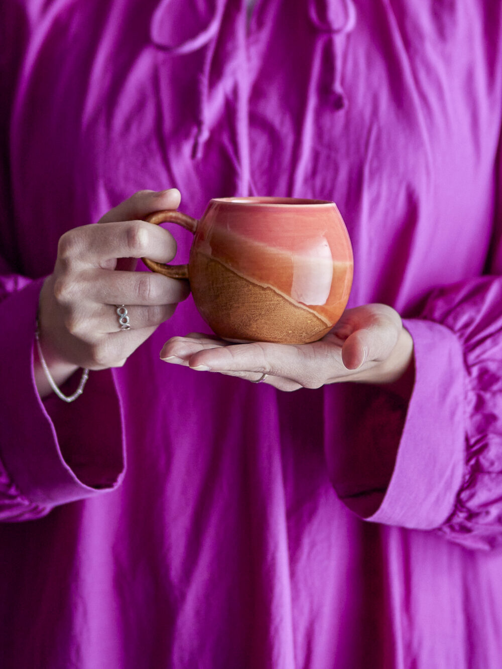 Paula Cup, Orange, Stoneware - Image 2