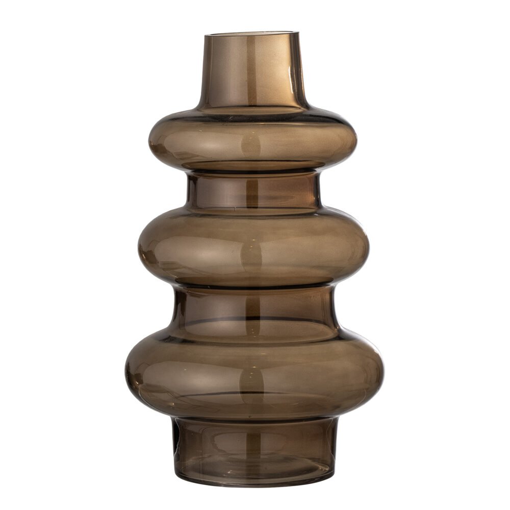 Rauke Vase, Brown, Glass