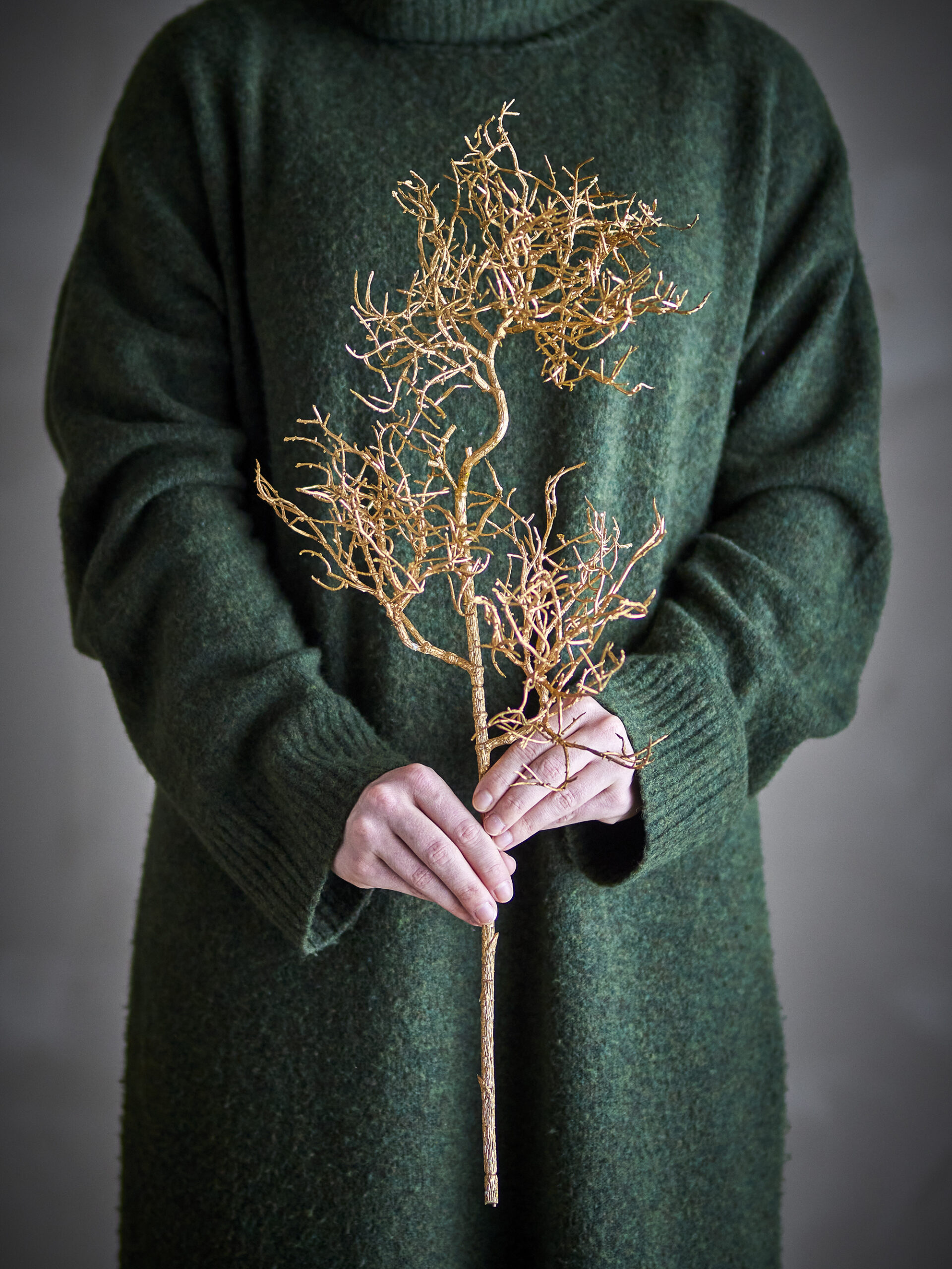 Coral Stem, Gold, Artificial Flowers - Image 2
