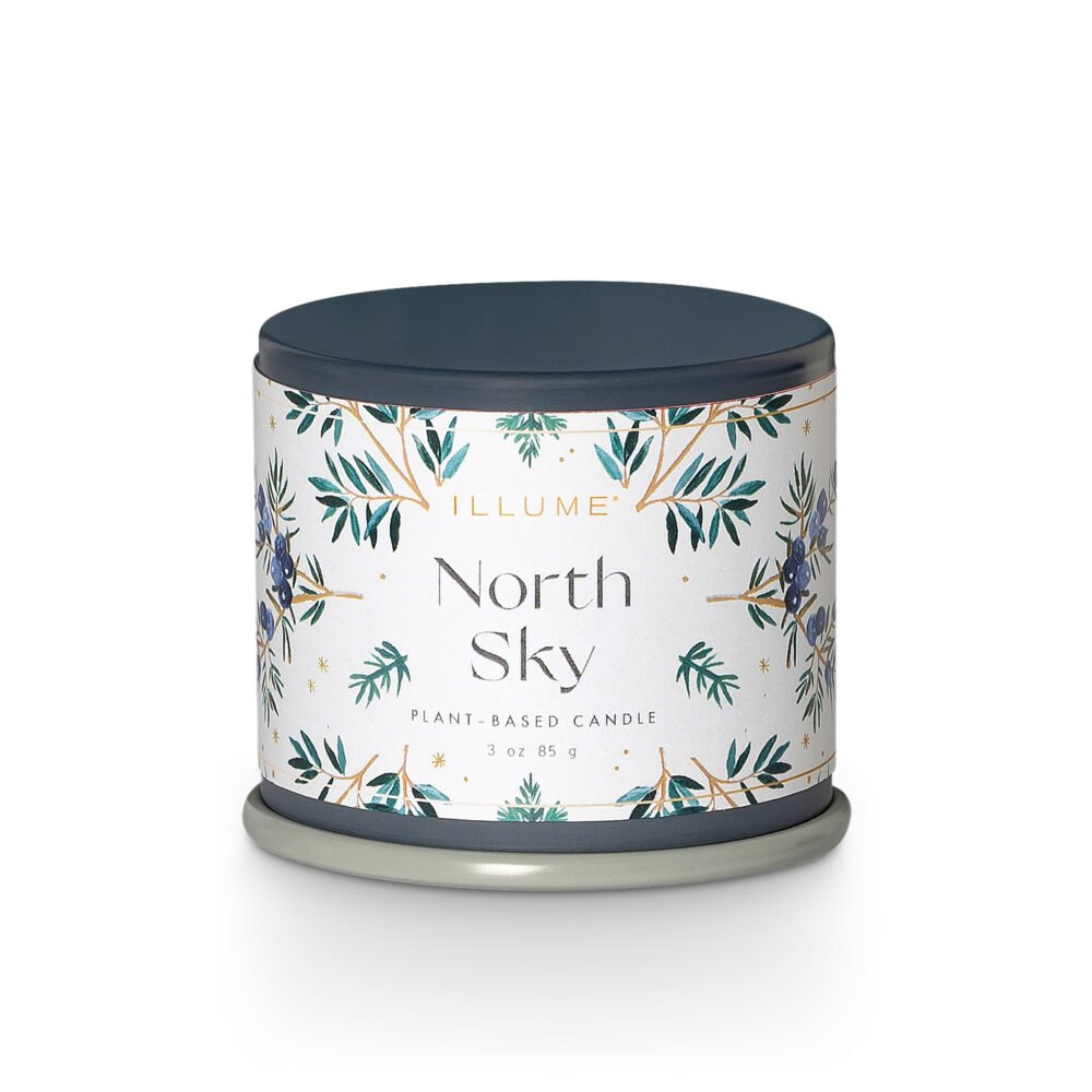 North Sky Demi Vanity Tin Candle, Blue,