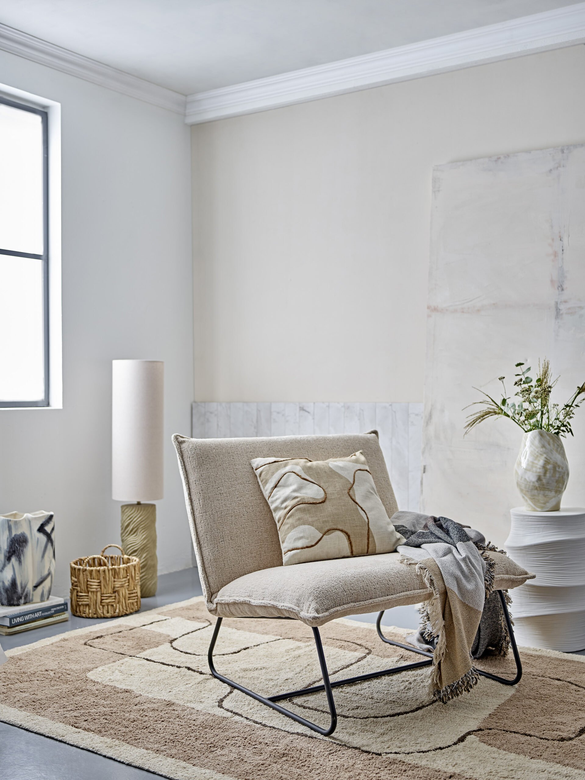 Volise Side Table, White, Stoneware - Image 3