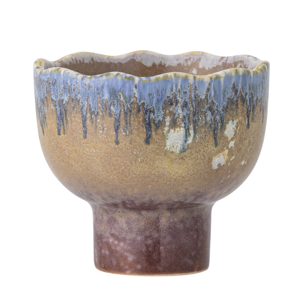 Cloe Candle Holder, Blue, Stoneware