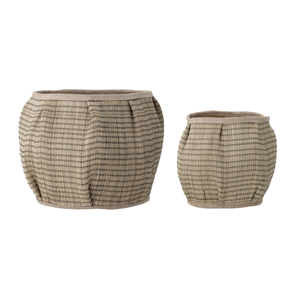 Diora Basket, Black, Seagrass