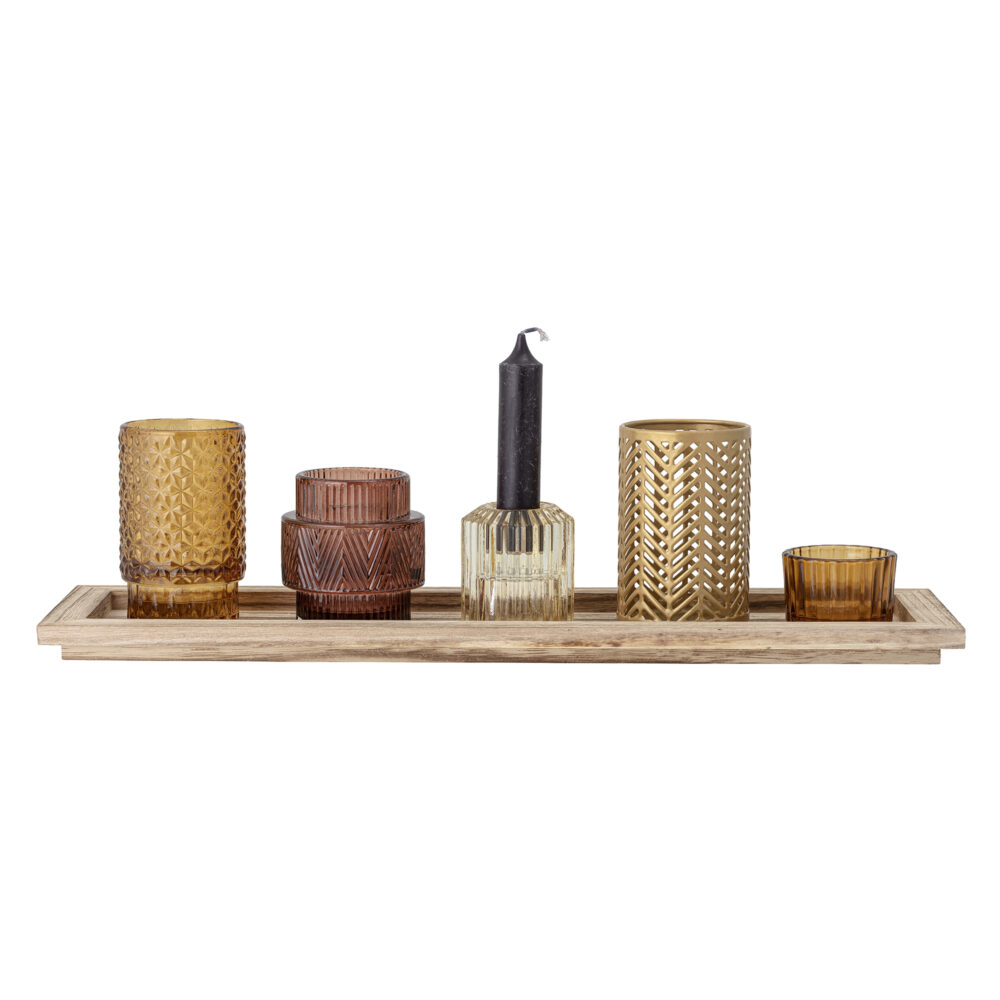 Sanga Tray w/Votive, Brown, Glass - Image 3