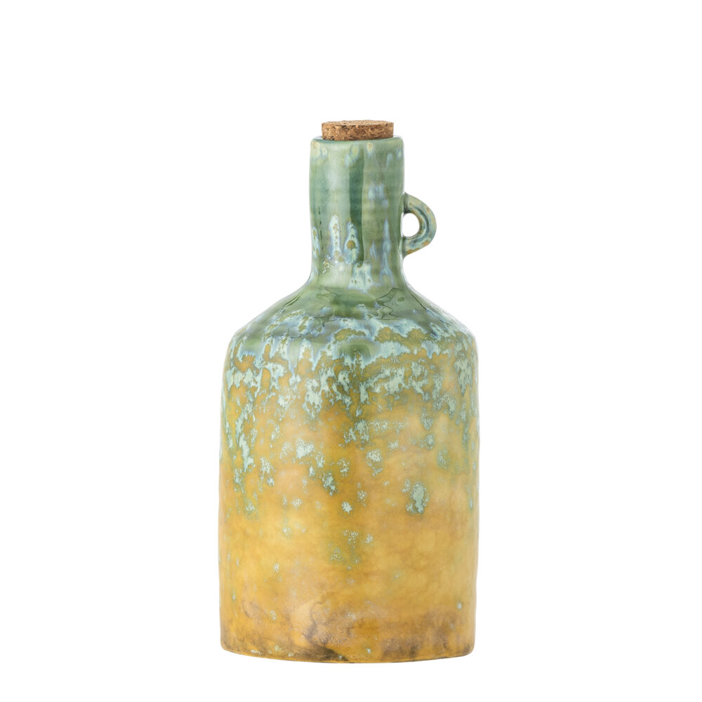 Yuma Oil Bottle, Green, Stoneware