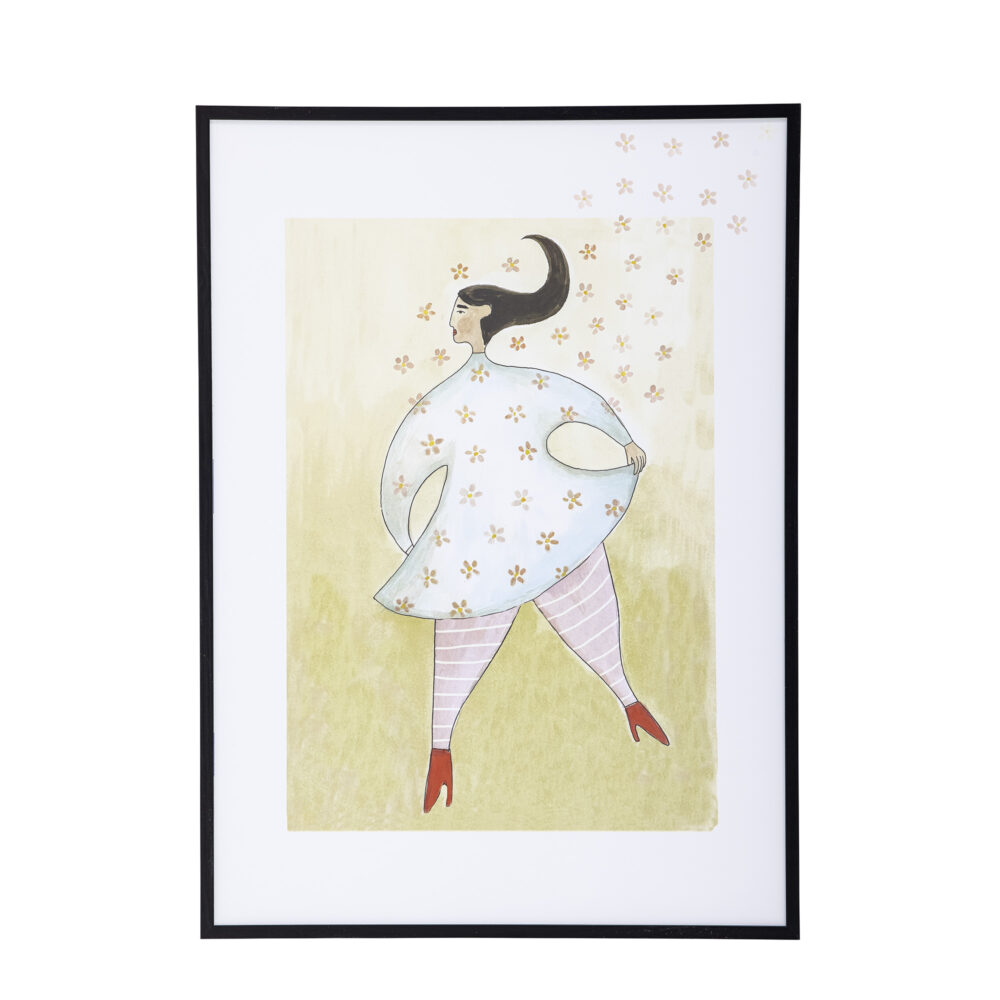Ajo Illustration w/ Frame, Black, Pine