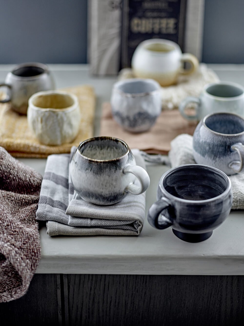 Alise Cup, Blue, Stoneware - Image 2