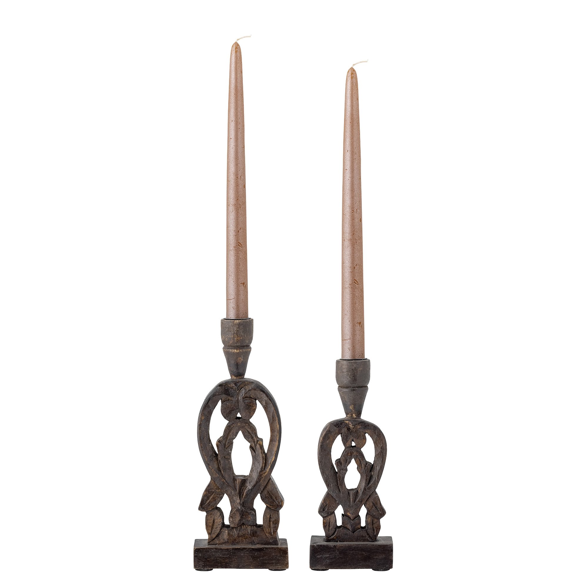 Bernie Candle Holder, Brown, Mango - Image 2