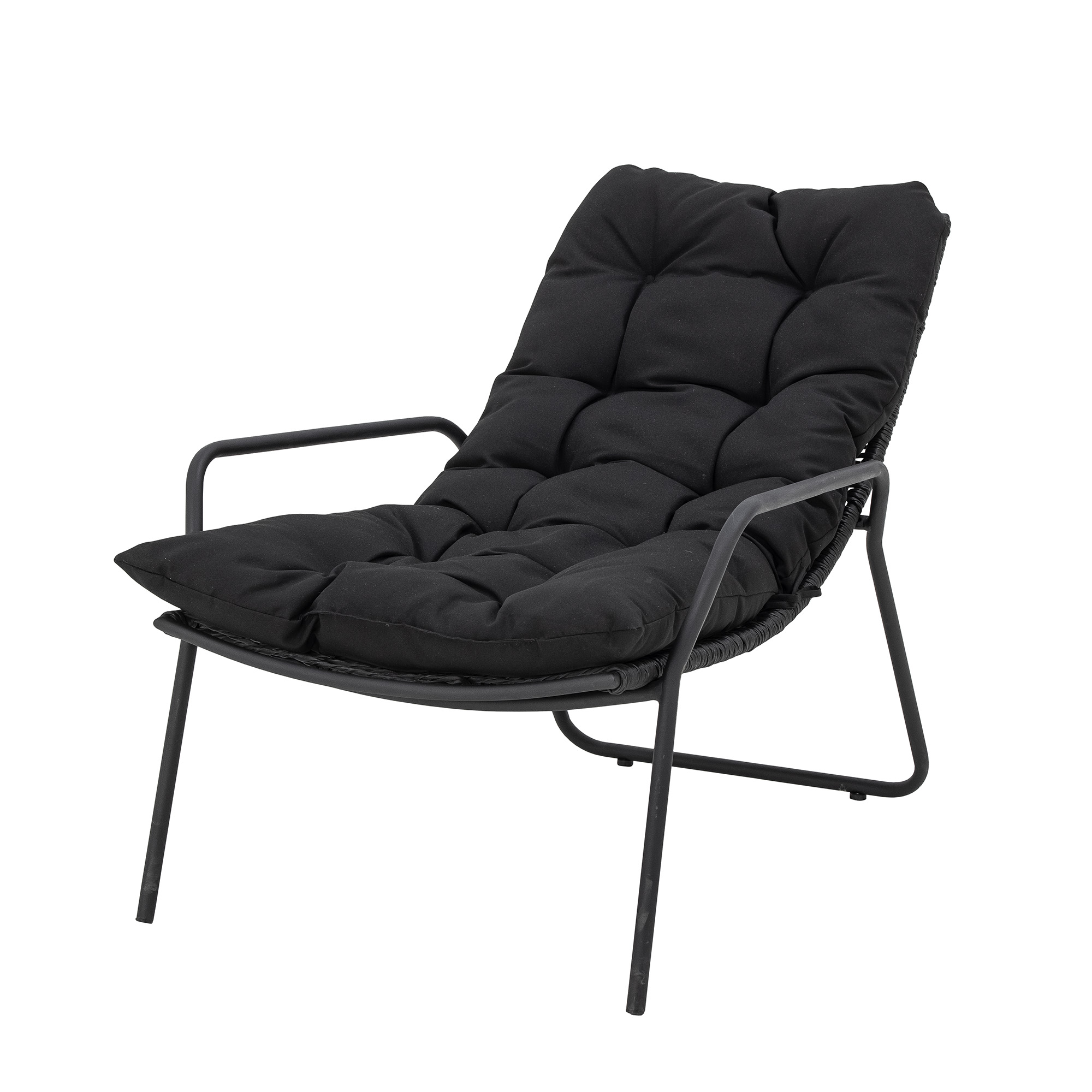 Boel Deck Chair with Stool, Black, Metal - Image 3