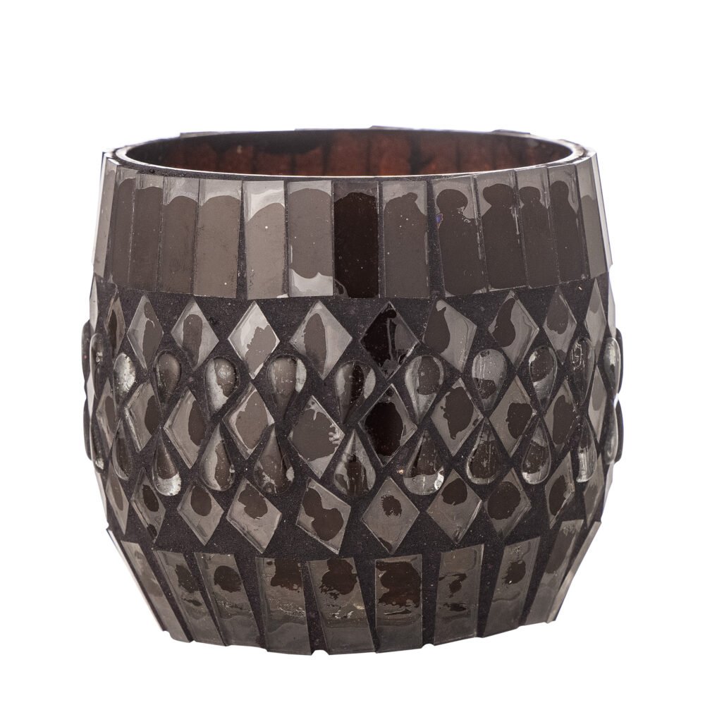 Evaline Votive, Brown, Recycled Glass
