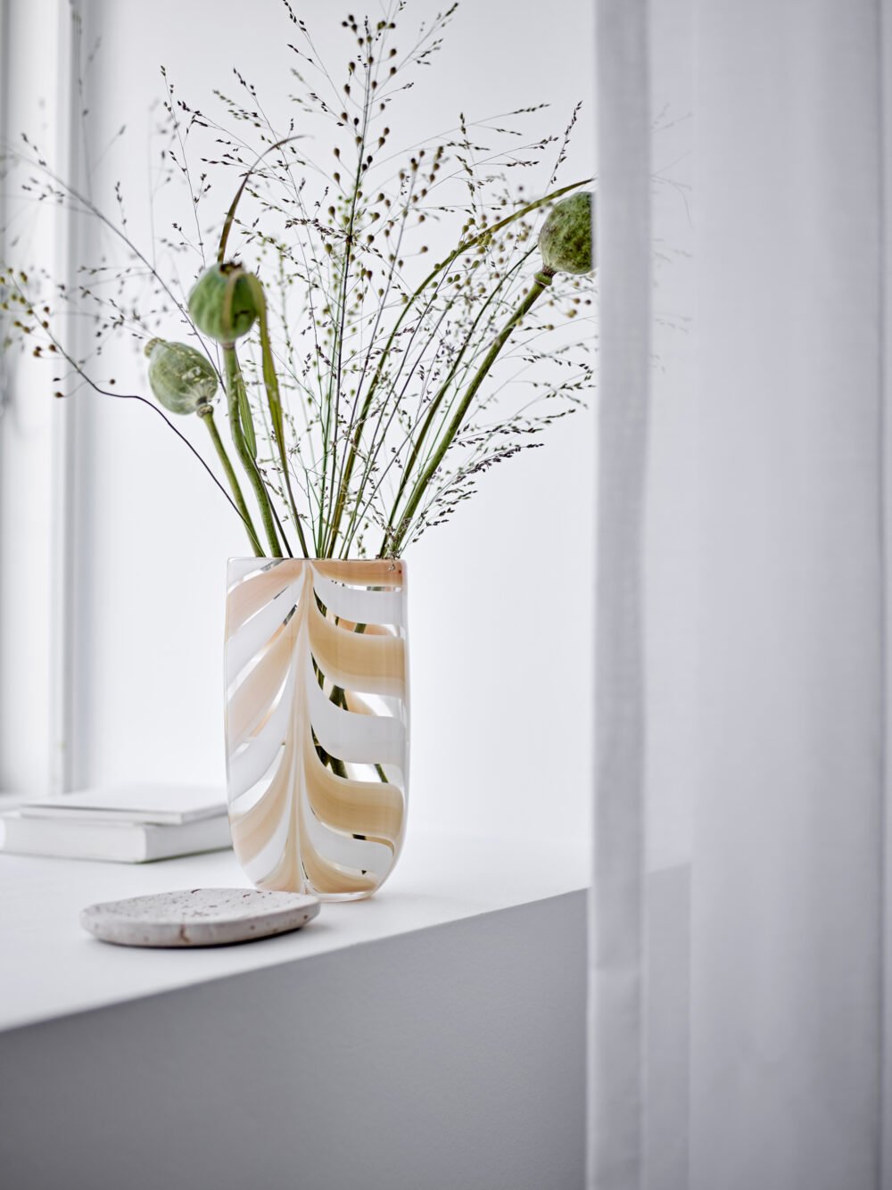 Taven Vase, Orange, Glass - Image 3