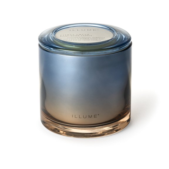 Citrus Crush Statement Glass Candle, Blue,
