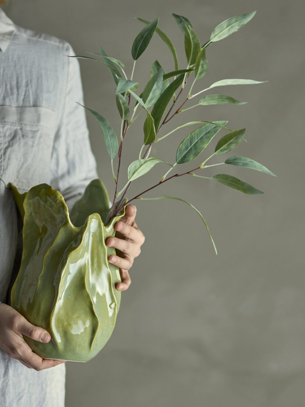 Eucalyptus Stem, Green, Artificial Flowers - Image 3