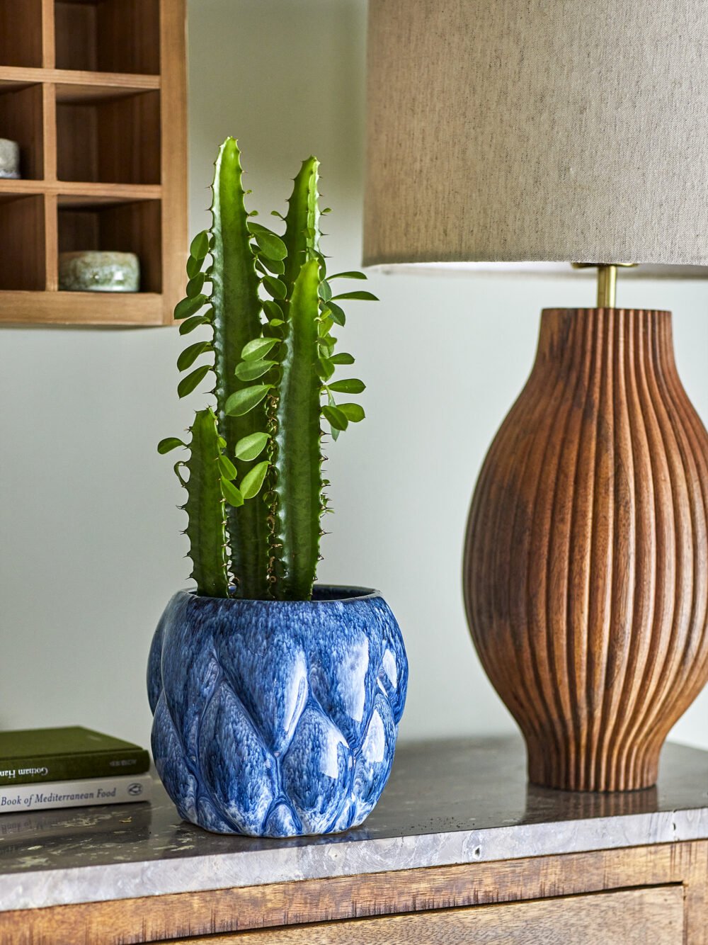 Posey Flowerpot, Blue, Stoneware - Image 2