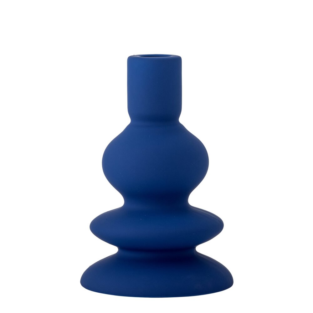 Thorne Candle Holder, Blue, Stoneware