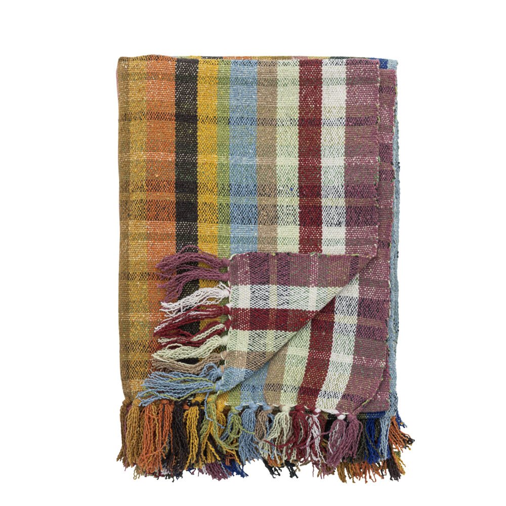 Elmy Throw, Orange, Recycled Cotton