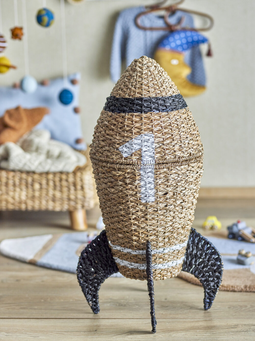 Cosmina Basket w/Lid, Nature, Seagrass - Image 5